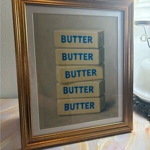 *NEW* Kitchen Art of Stacked Butter for Gallery wall 8x10 print in Gold Frame